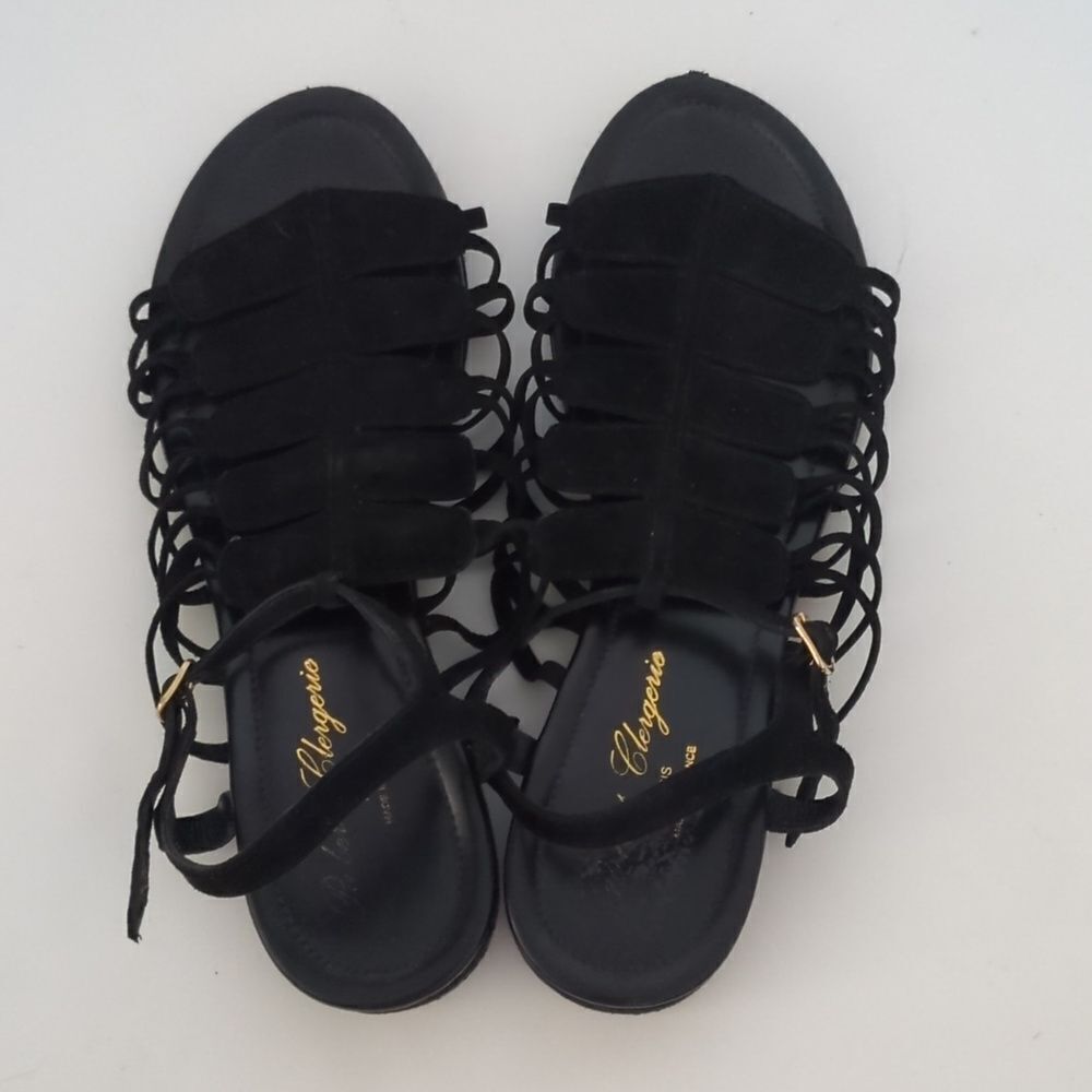 ROBERT CLERGERIE Black Suede Sandals - Picture 4 of 11